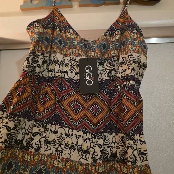 Gigio Boho Extreme Wide-Leg Printed Jumpsuit M - Picture 7 of 9